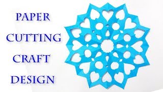 easy paper cutting design || easy paper cutting craft design || paper snow flower