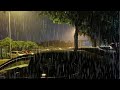 Rain Sounds on Car, Parking Places - Thunderstorm Rain & Light Thunder, Torrential Rain for Sleeping
