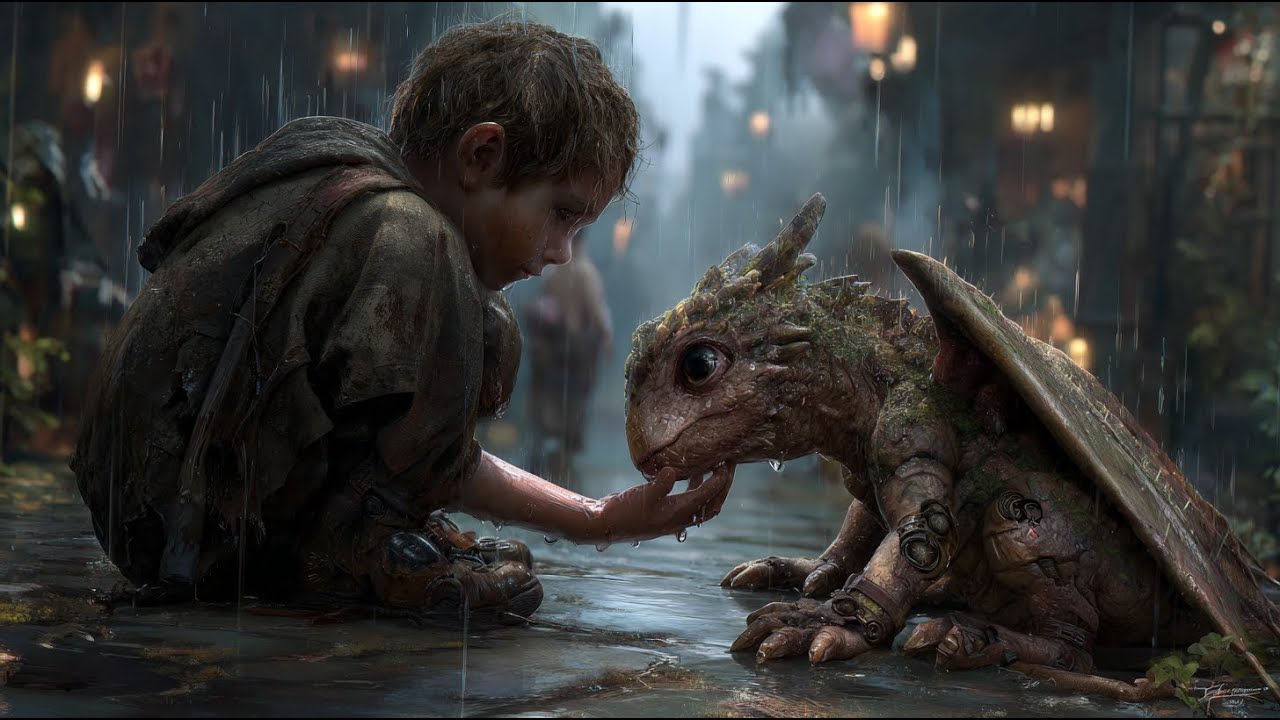 Broken Things Still Deserve Care,” a Human Boy Told Weeping Dragon Child Holding a Shattered Toy HFY