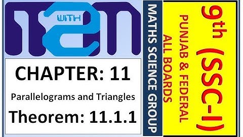 Class 9th maths science group Chapter 11 Theorem 11.1.1 PTB