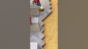 installing bricks in a large yard, easy, fast and neat #construction #popular #viralshorts