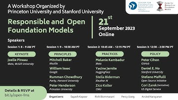 Workshop on Responsible and Open Foundation Models