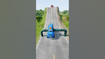 Long Capsule Buses vs Low Pipes - BeamNG.drive #shorts #beamngdrive #bus