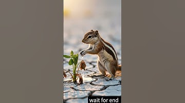 The squirrel saved the peanut plant from drying out by watering it. #ai #tree #save #watering