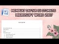 CARA MEMBUAT DAFTAR ISI SECARA OTOMATIS DI WORD 2007