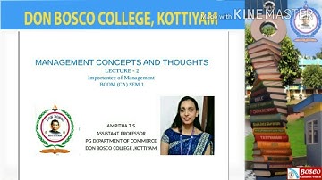 LECTURE 2 MANAGEMENT CONCEPTS AND THOUGHTS B COM CA SEM I