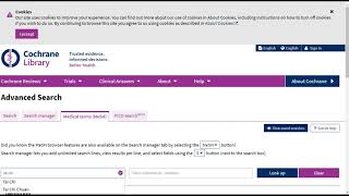 Cochrane Library - Using the Advanced Search