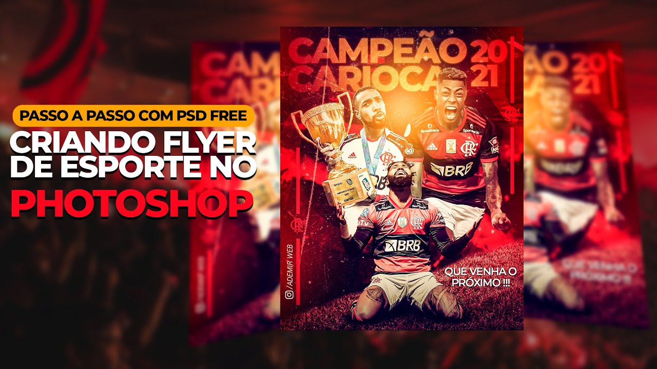 Flyer Time de Futebol Flamengo Jogadores Social Media PSD Editável  [download] - Designi