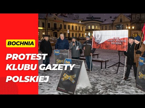 Bochnia. Protest Klubu Gazety Polskiej "przeciw cenzurze TVN" [07.02.2023]