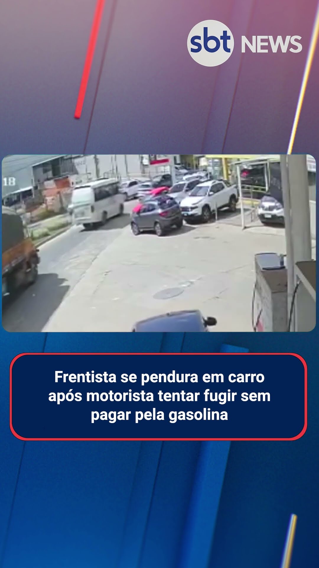 Frentista se pendura em carro após motorista tentar fugir sem pagar