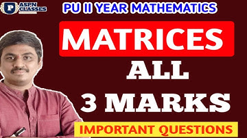 2nd PU MATRICES 3 MATKS IMPORTANT QUESTIONS 2024 || SYMMETRIC AND SKEW SYMMETRIC 3 MARKS QUESTIONS
