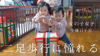 【vlog】生後11か月双子歩く練習。ストーブガードをつける。なんてことない1日。
