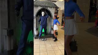 MICHAEL MYERS FAIL! Merrick \u0026 @LibertyBarros @spirithalloween #halloween #animatronics #prank