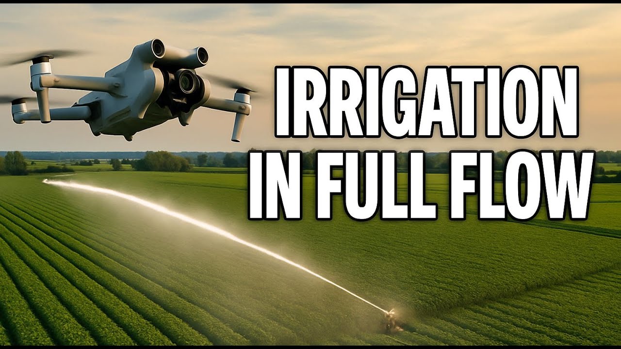 💦 Farm Irrigation in Action – Captured by DJI Mini 3 Pro! 🚁🌾