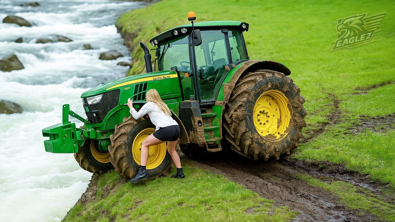 Потрясающая подборка падений тракторов 2025 года | Экстремальное вождение тяжёлой техники #Часть 11