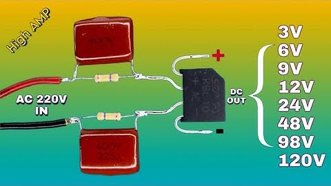 220 volt to 3/6/9/12/24/48/98/120/180 v. DC LED driver Circuit without Transformer - Multi Output