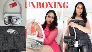 Unboxing DIESEL Logo Plaque Tube Top and Bag From StockX and FARFETCH HAUL TRY ON