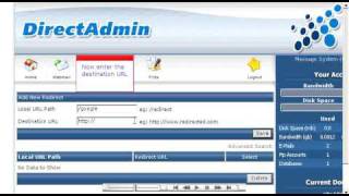 Creating a URL redirect in Direct Admin