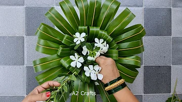 Vase Making Using Coconut Leaves  || Coconut Leaves Craft Idea