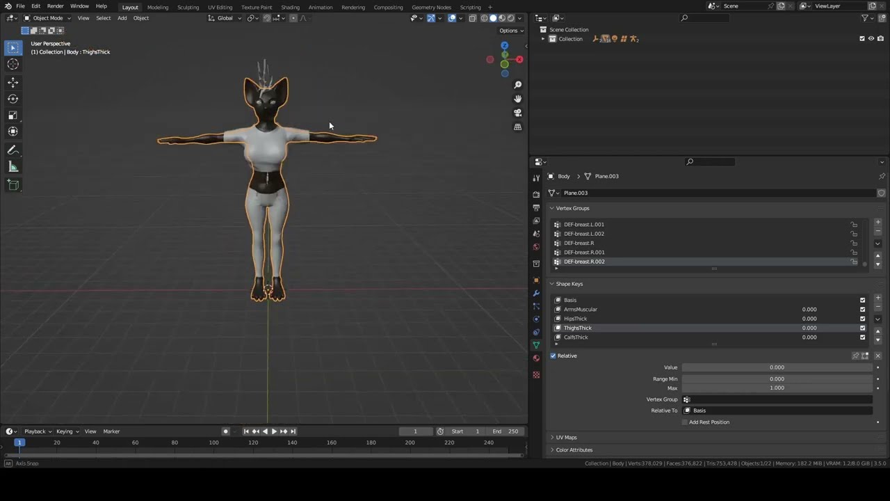 Copy shapekeys from character to clothes [Blender Surface Deform Modifier]