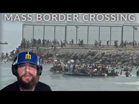 😧Over 1,500 Migrants SWARM Into Spain During CHAOTIC Mass Border Crossing *REACTION*