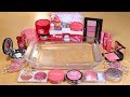 Theme Series #22 "Pink Makeup" Mixing Makeup And glitter Into Clear Slime! "Pink Makeup Silme"