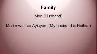 Family Vocabulary Haitian Creole