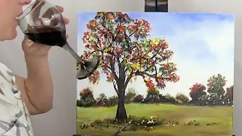Learn to Paint Autumn Maple Tree with acrylics | P...