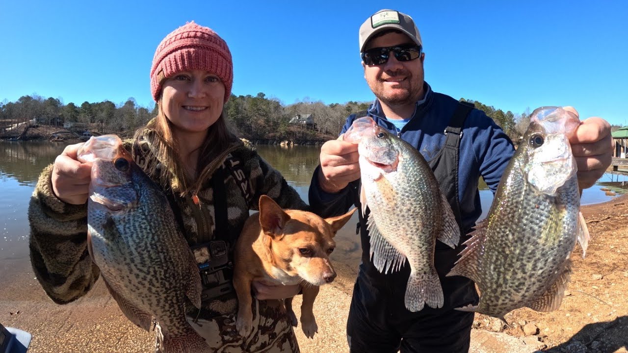Winter Time Slab Crappie Dock Shooting {catch clean cook}