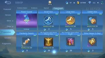 Power Crystal = Honor Emblem Avatar Border + Sky Guardian Spawn Effect 😳❤️