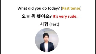 What did you do today (Past tense) 오늘 뭐 했어요 It’s very rude.