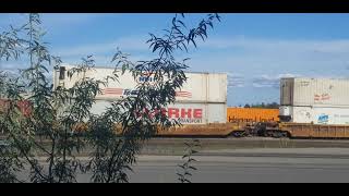 Cn Locals Emd Gp38-2 7509 Gp9Rm 7032 Gp38-2 7517 Are Pulling Intermodal Containers In Brampton