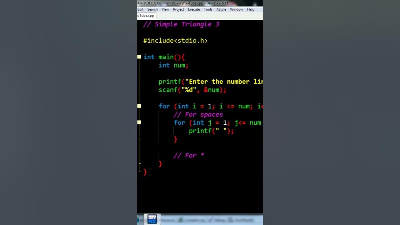 Amazing Triangle Pattern using C programming Part 3 - YouTube