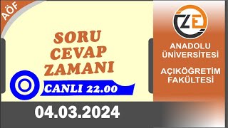 AÖF 04 03 2024 Canlı - Final İçin Sınav Merkezi Seçimi Son Günler