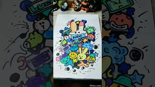 (Day 17/100) Daily Drawing - doodle berwarna lucu... #doodle #art #drawing