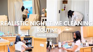 REALISTIC MOM NIGHT TIME CLEANING ROUTINE // STAY AT HOME MOM // DITL// SOLO MOM NIGHT TIME ROUTINE