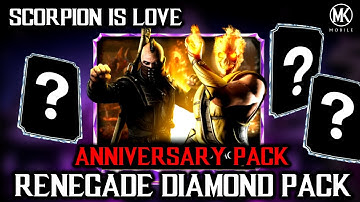MK Mobile: Renegade Diamond Pack Opening | Best Pack For Diamond Scorpion | MKX Mobile Anniversary
