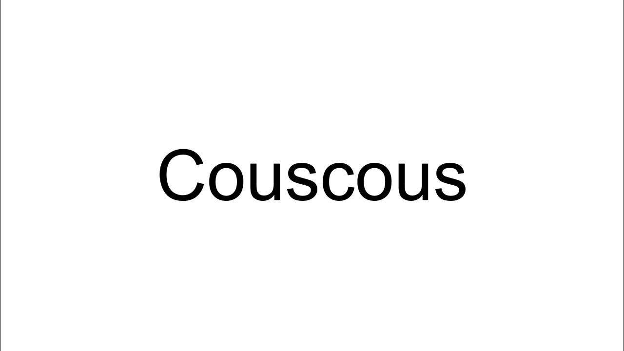 How to pronounce Couscous YouTube