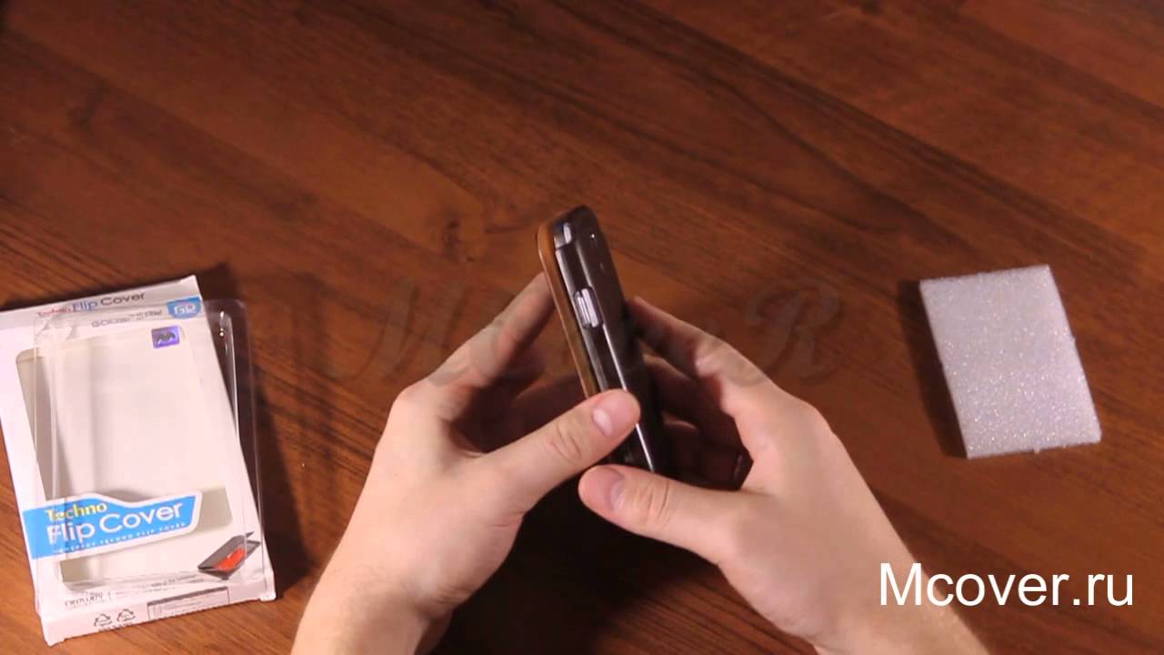 Чехол книжка Galaxy S4(IV) I9500 Techno Flip Cover brown