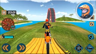 Fearless Beach Bike Stunts Rider Stunt Mode Motor Bike Games - Android Gameplay screenshot 4