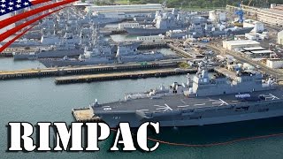 Aerial View of Multinational Ships Moored at Pearl Harbor: RIMPAC 2016 - リムパック2016 真珠湾に停泊する参加艦の空撮映像