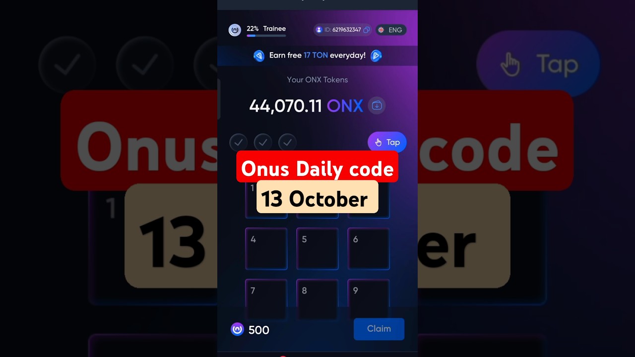 Onus Daily code | ONUS today Daily combo code | 