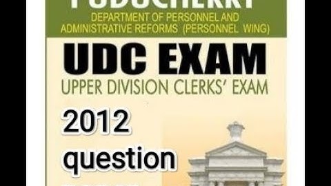 pondicherry udc 2012 question paper part -2 #pondicherrygovernment #udc2022 #pondicherryudc