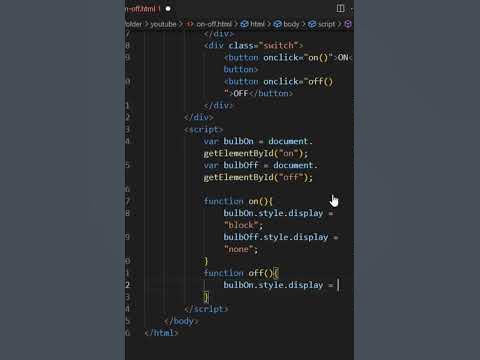 Make a Bulb ON OFF HTML using Html CSS and JavaScript || #shorts - YouTube