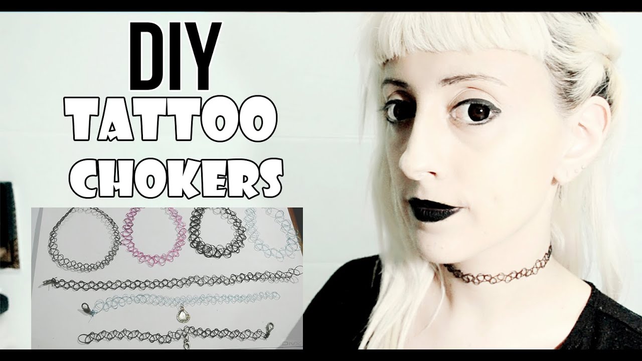 DIY Tattoo Choker - Colar Tatuagem dos anos 90 - YouTube