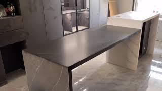 On-site fabrication of sintered stone slabs instead of quartz stone