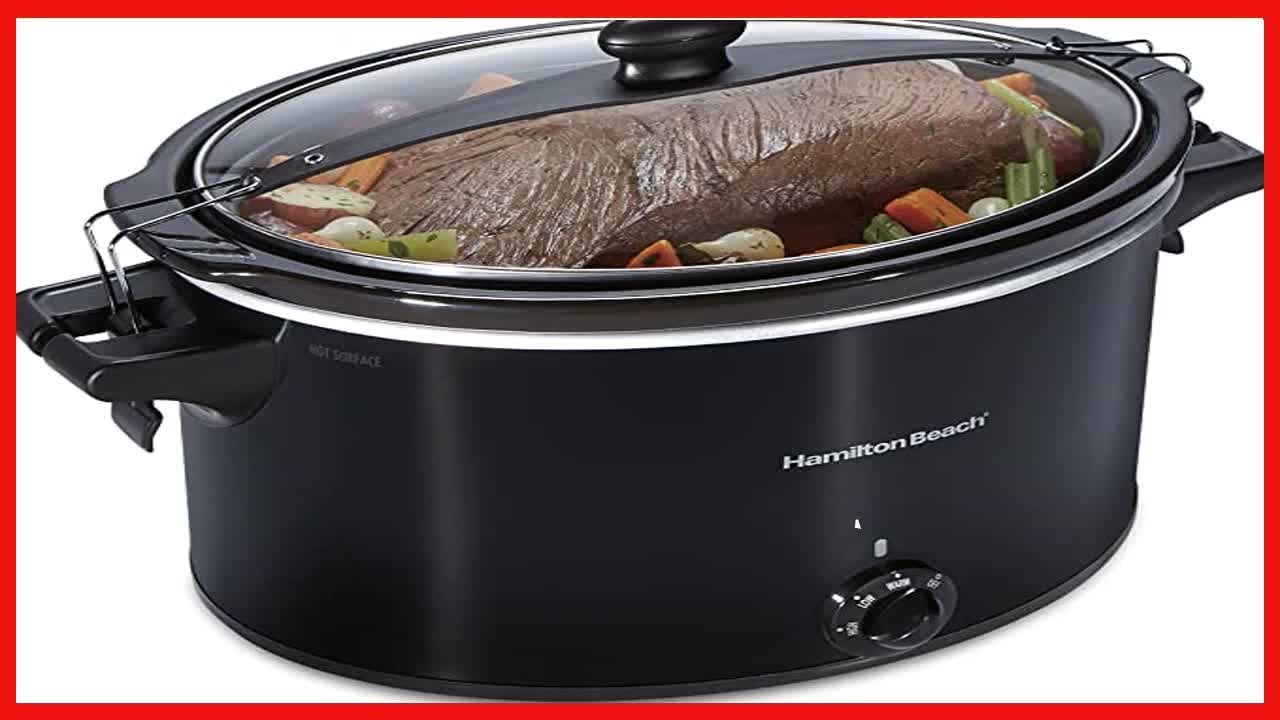 Hamilton Beach Slow Cooker, Extra Large 10 Quart, Stay or Go Portable With Lid Lock, Dishwasher