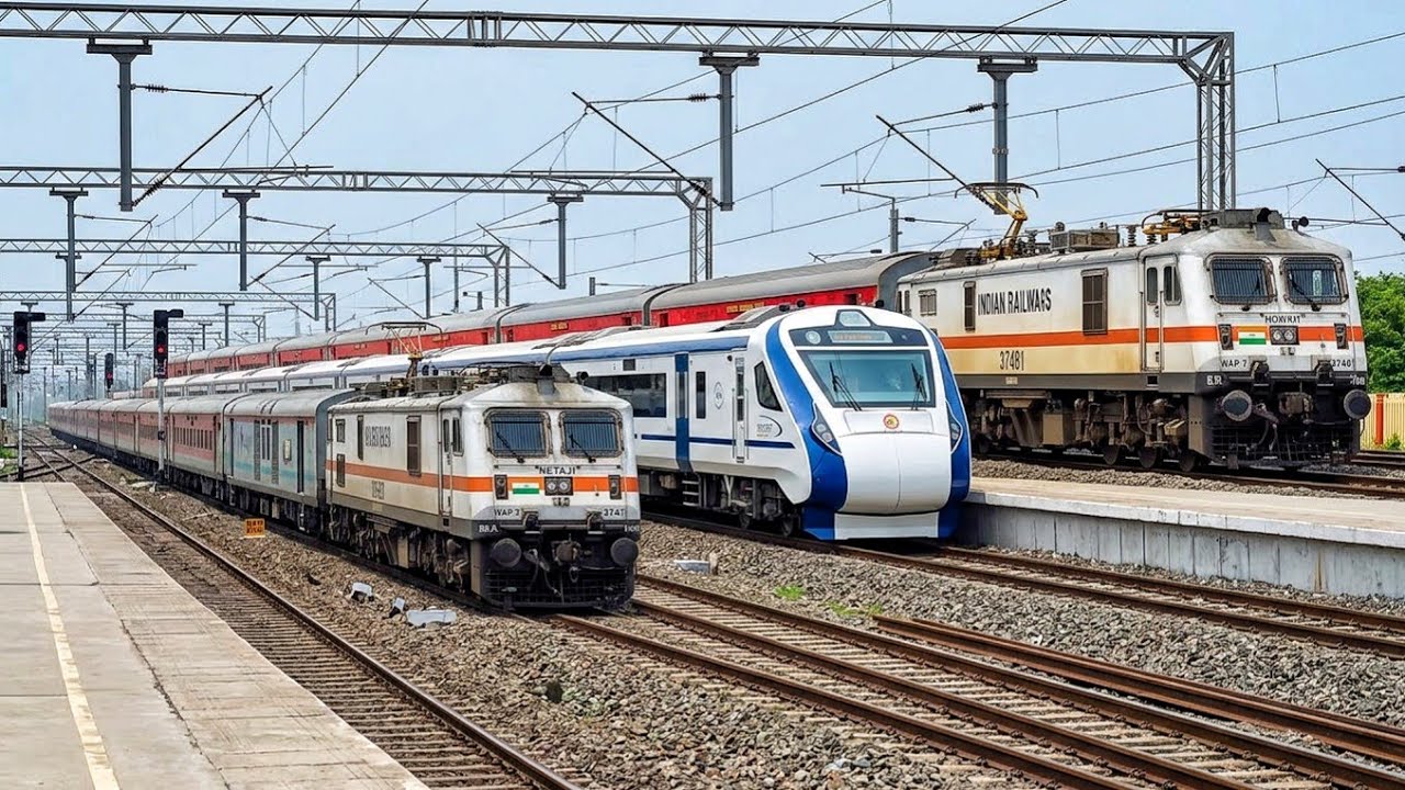 [18 in1] Train video High speed Indian train | vande bharat+Rajdhani ...