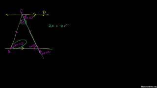Geometry 051 Example involving an isosceles triangle Urdu