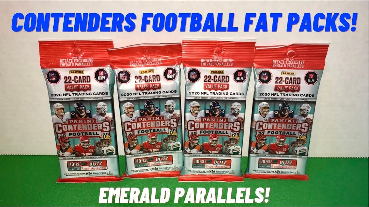 2020 PANINI CONTENDERS FOOTBALL FAT PACKS! NICE ROOKIE QB PULLS! RETAIL EXCLUSIVE EMERALD PARALLELS!